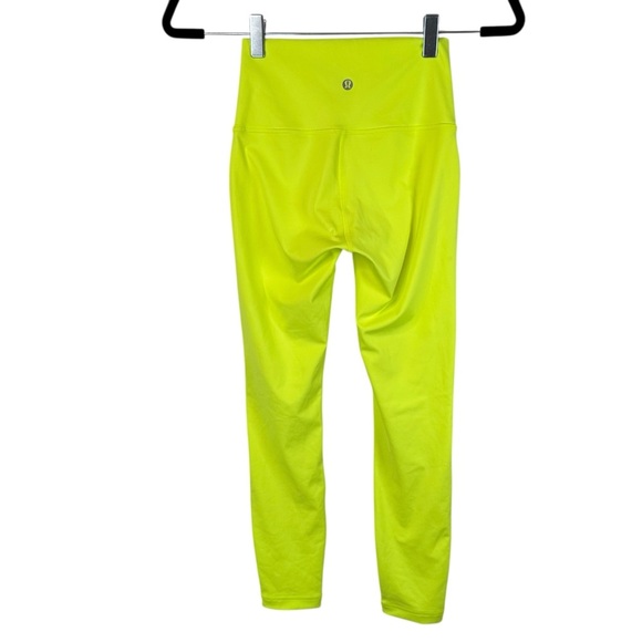 Lululemon Wunder Under Neon Yellow Luxtreme Tight 25" High Rise Size 2 - Picture 5 of 10